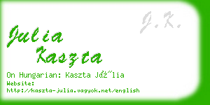 julia kaszta business card